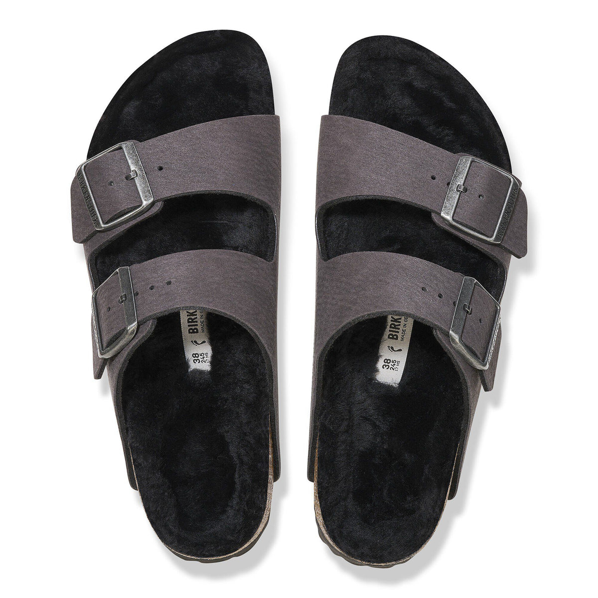 Arizona Shearling Synthetics in Color Desert Dust Black | Birkenstock
