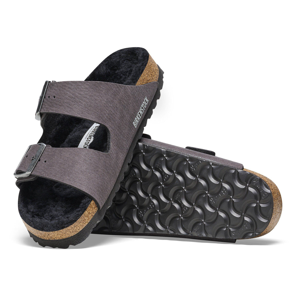 Arizona Shearling Synthetics in Color Desert Dust Black | Birkenstock