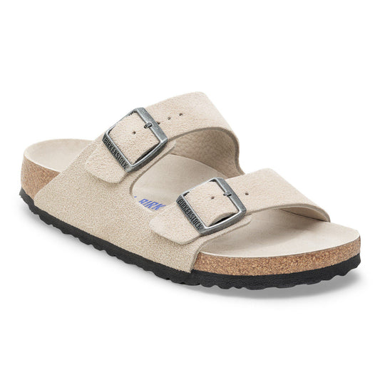 Arizona Soft Footbed Suede Leather in Color Oyster Tonal | Birkenstock