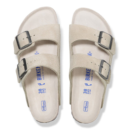 Arizona Soft Footbed Suede Leather in Color Oyster Tonal | Birkenstock