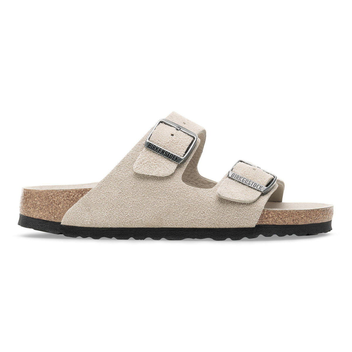 Arizona Soft Footbed Suede Leather in Color Oyster Tonal | Birkenstock
