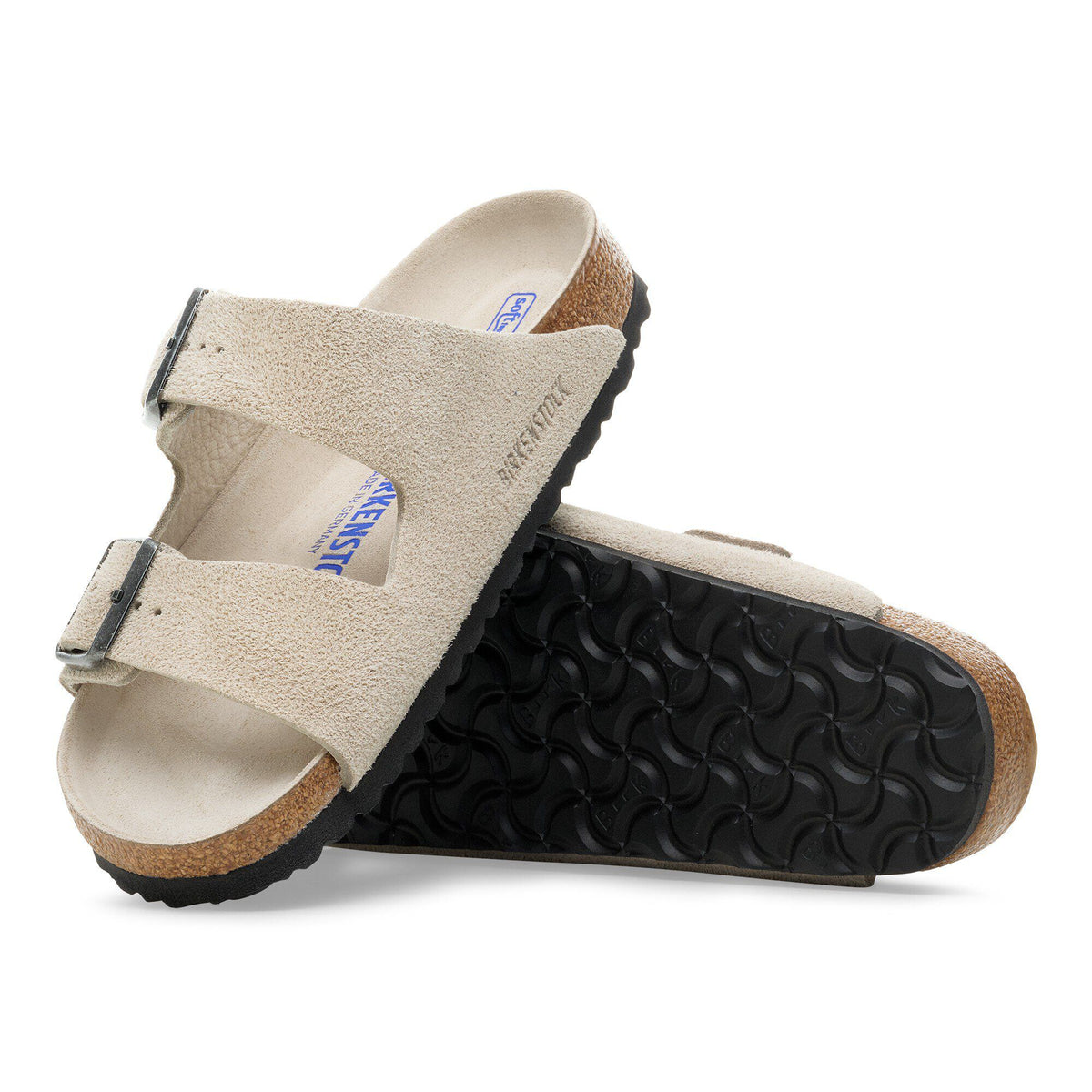 Arizona Soft Footbed Suede Leather in Color Oyster Tonal | Birkenstock