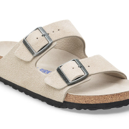 Arizona Soft Footbed Suede Leather in Color Oyster Tonal | Birkenstock