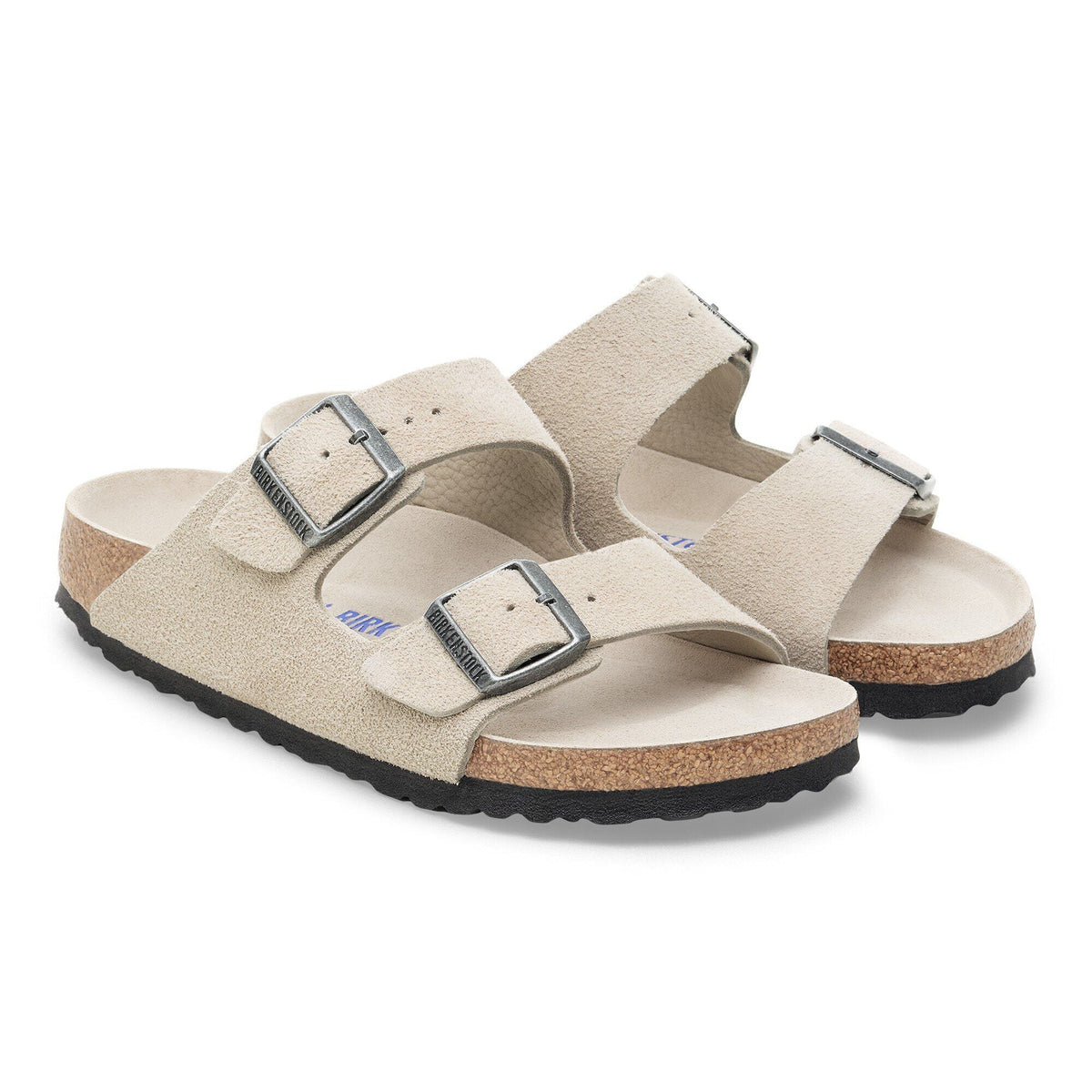 Arizona Soft Footbed Suede Leather in Color Oyster Tonal | Birkenstock