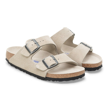 Arizona Soft Footbed Suede Leather in Color Oyster Tonal | Birkenstock
