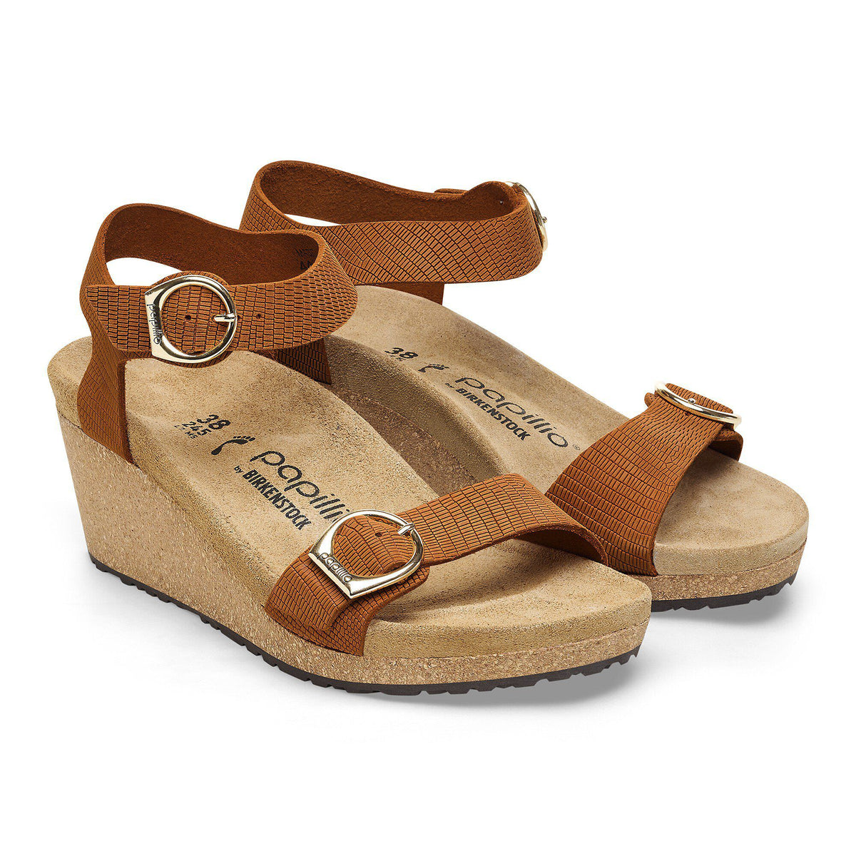 Soley Embossed Leather in Color Burnt Orange | Birkenstock