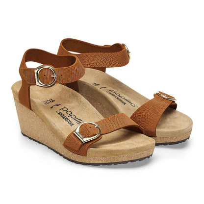 Soley Embossed Leather in Color Burnt Orange | Birkenstock