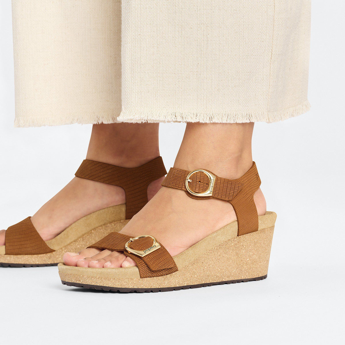 Soley Embossed Leather in Color Burnt Orange | Birkenstock