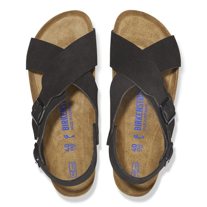 Tulum Soft Footbed Suede Nubuck in Color Black | Birkenstock