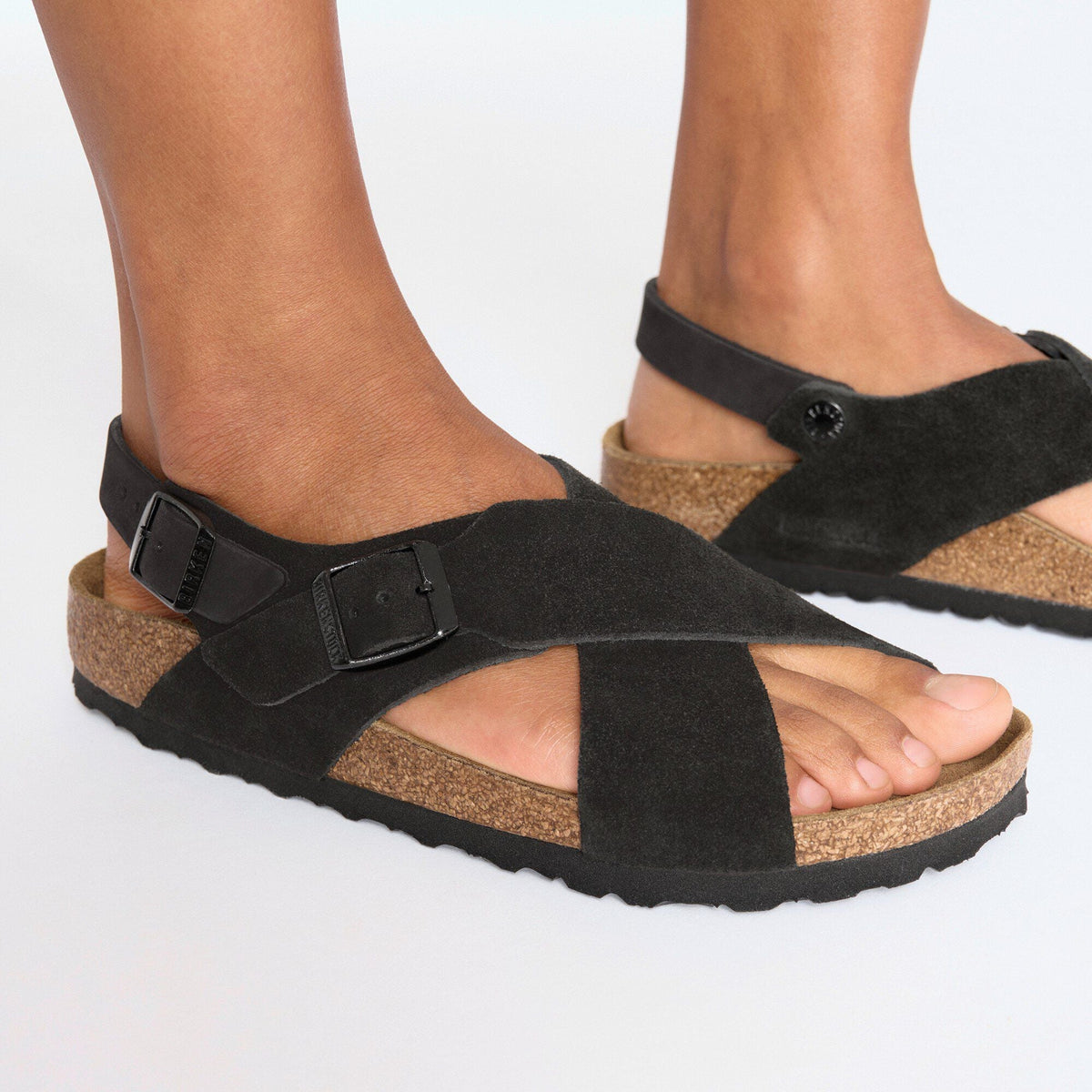 Tulum Soft Footbed Suede Nubuck in Color Black | Birkenstock