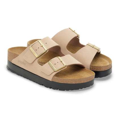 Arizona Flex Platform Nubuck Leather in Color Sandcastle | Birkenstock