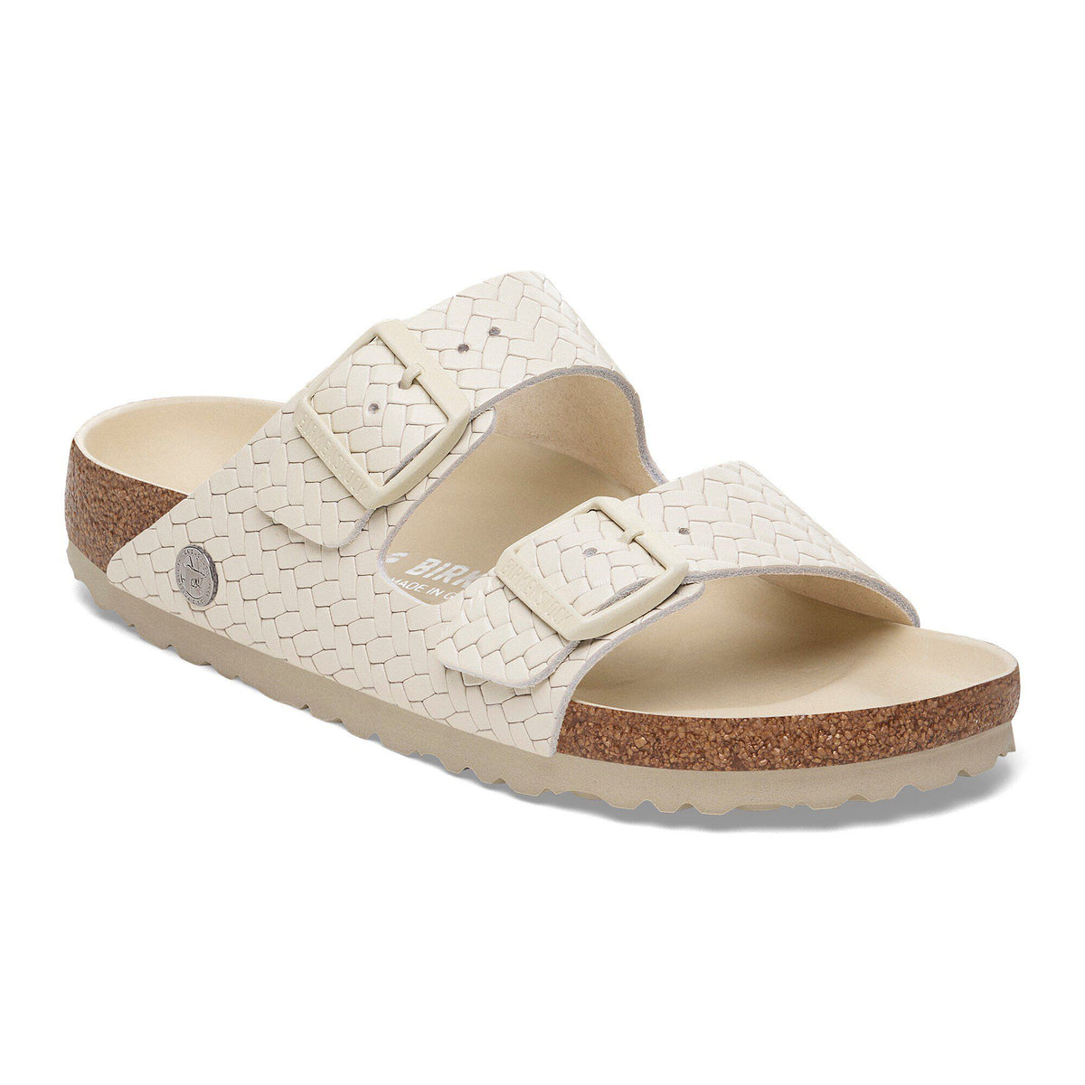Arizona Leather in Color Woven Embossed Ecru | Birkenstock