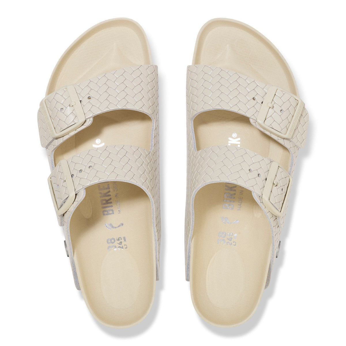 Arizona Leather in Color Woven Embossed Ecru | Birkenstock