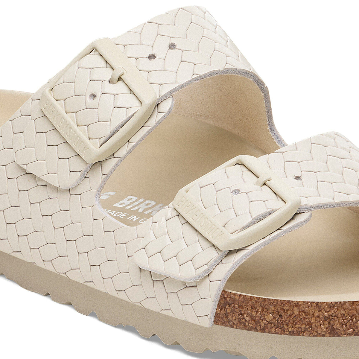 Arizona Leather in Color Woven Embossed Ecru | Birkenstock
