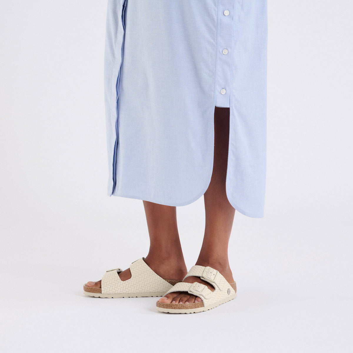 Arizona Leather in Color Woven Embossed Ecru | Birkenstock