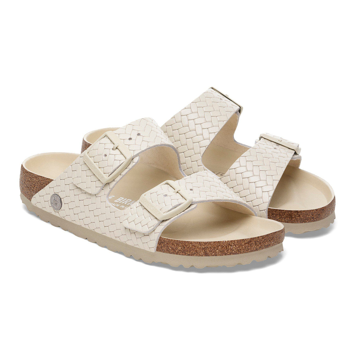 Arizona Leather in Color Woven Embossed Ecru | Birkenstock