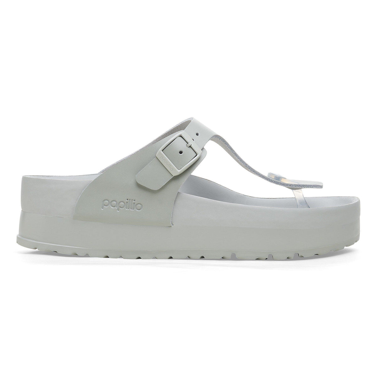 Gizeh Flex Platform Leather in Color Mineral Gray | Birkenstock