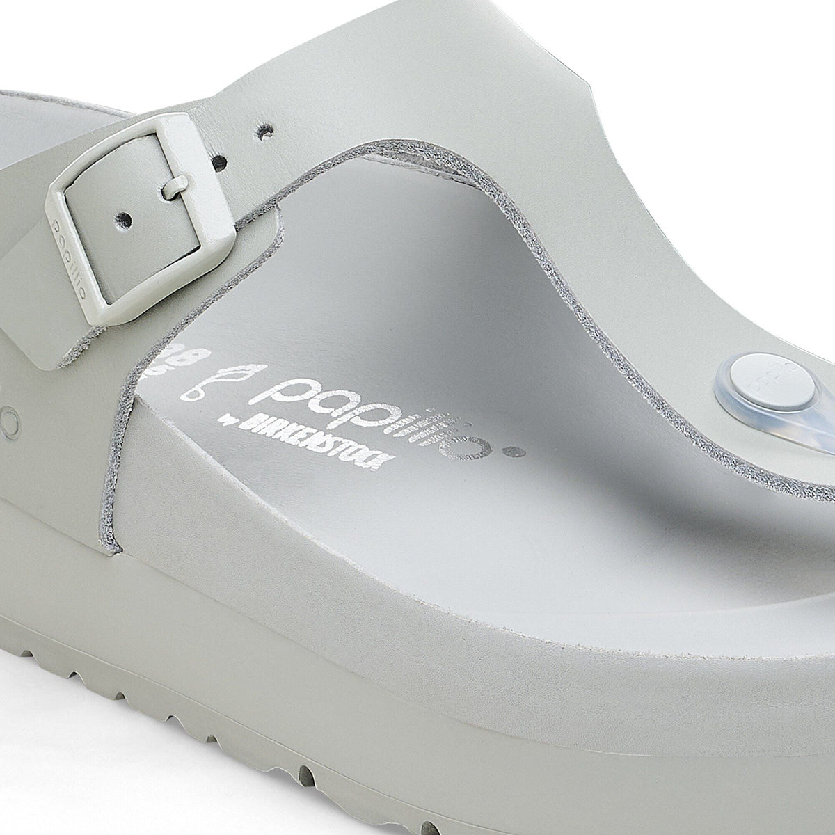 Gizeh Flex Platform Leather in Color Mineral Gray | Birkenstock