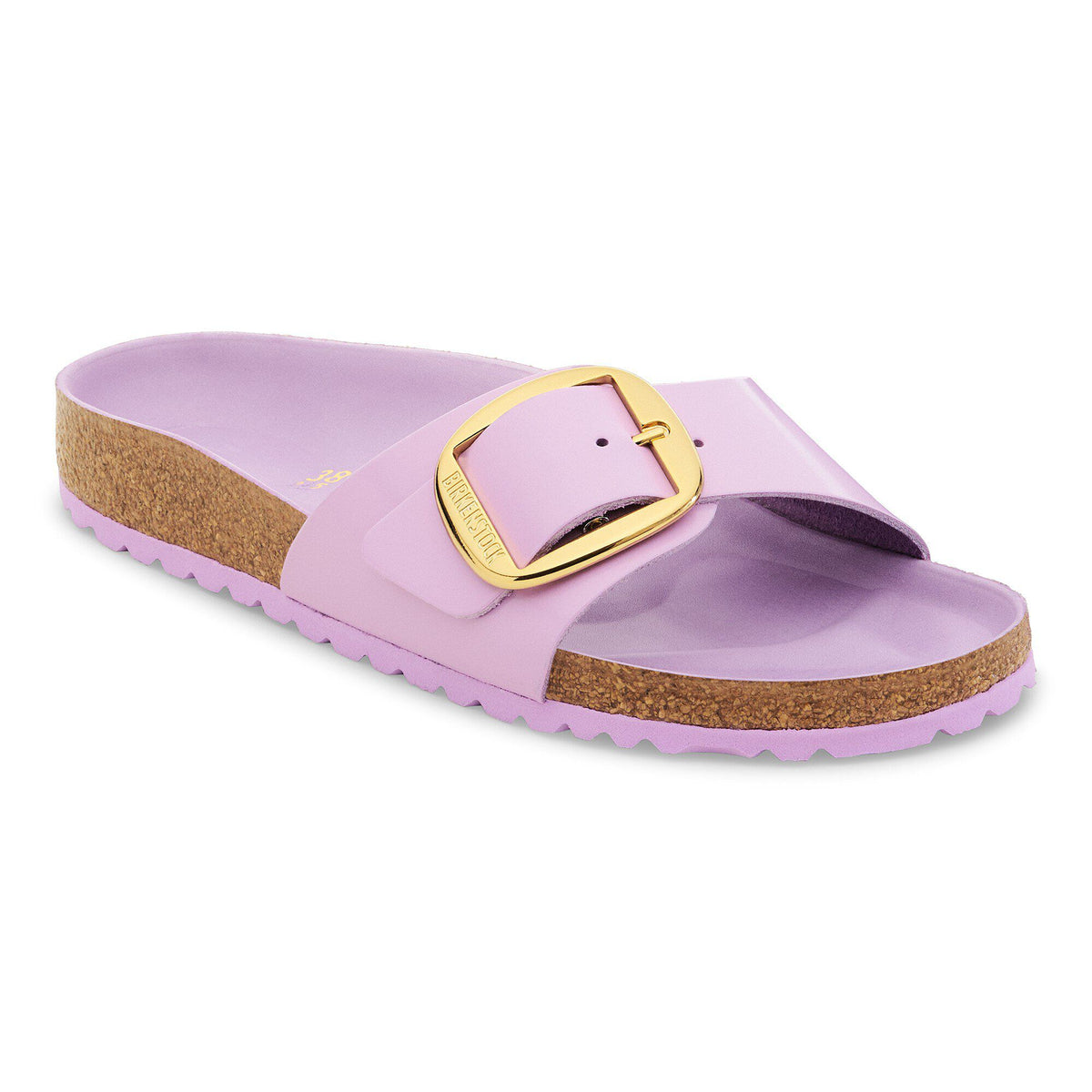 Madrid Big Buckle Natural Leather Patent in Color High Shine Crocus | Birkenstock