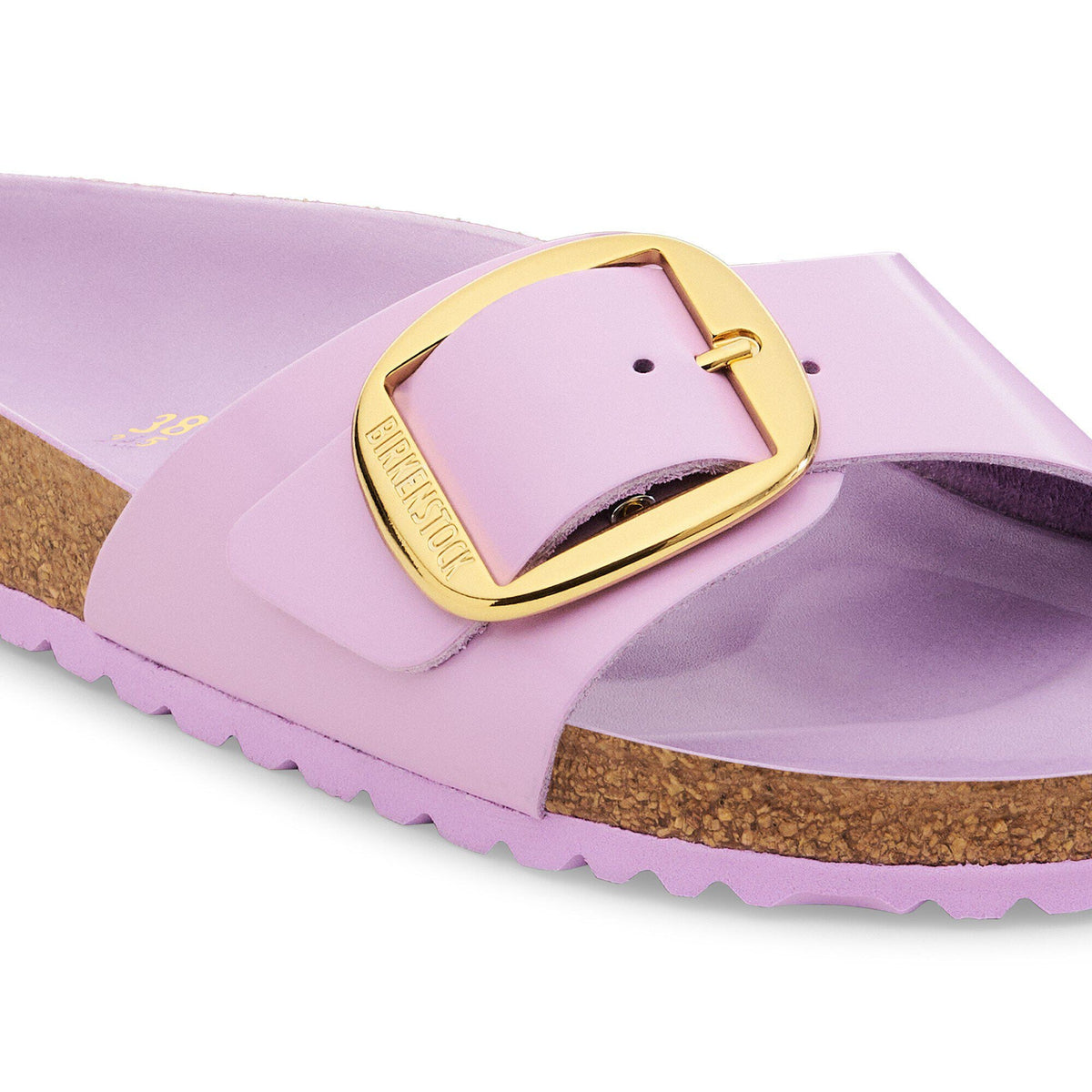 Madrid Big Buckle Natural Leather Patent in Color High Shine Crocus | Birkenstock