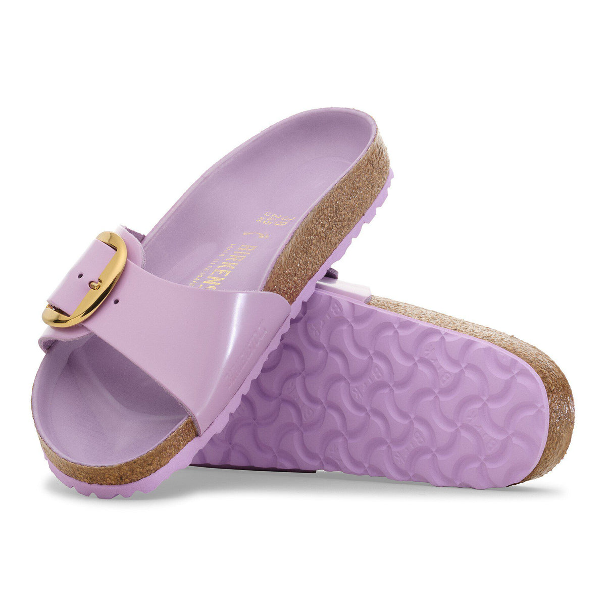 Madrid Big Buckle Natural Leather Patent in Color High Shine Crocus | Birkenstock