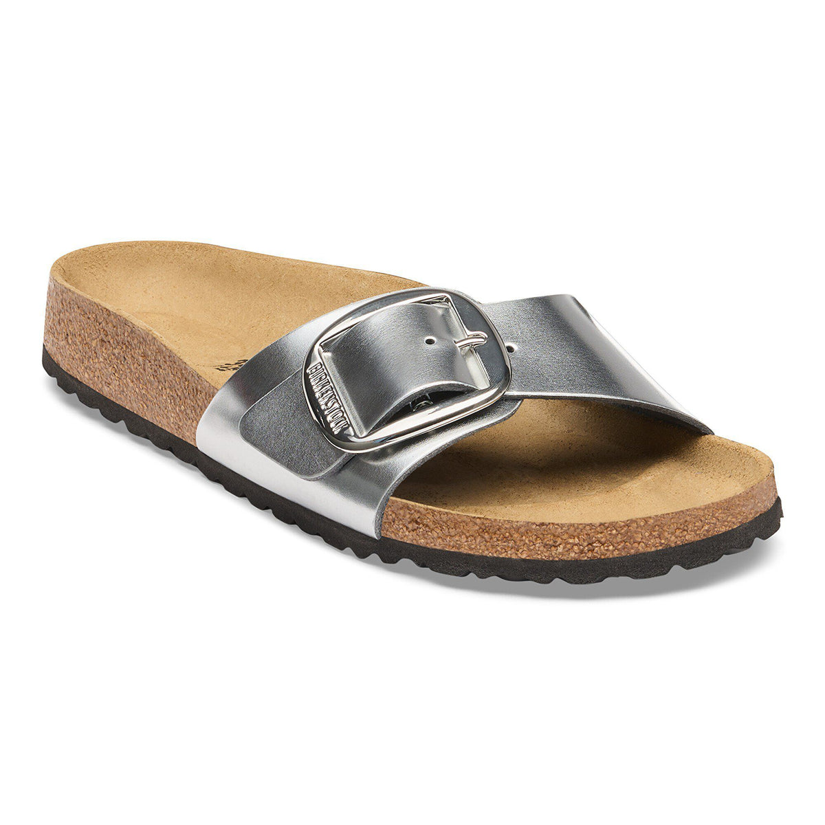 Madrid Big Buckle Leather in Color Metallic Silver | Birkenstock