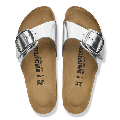 Madrid Big Buckle Leather in Color Metallic Silver | Birkenstock
