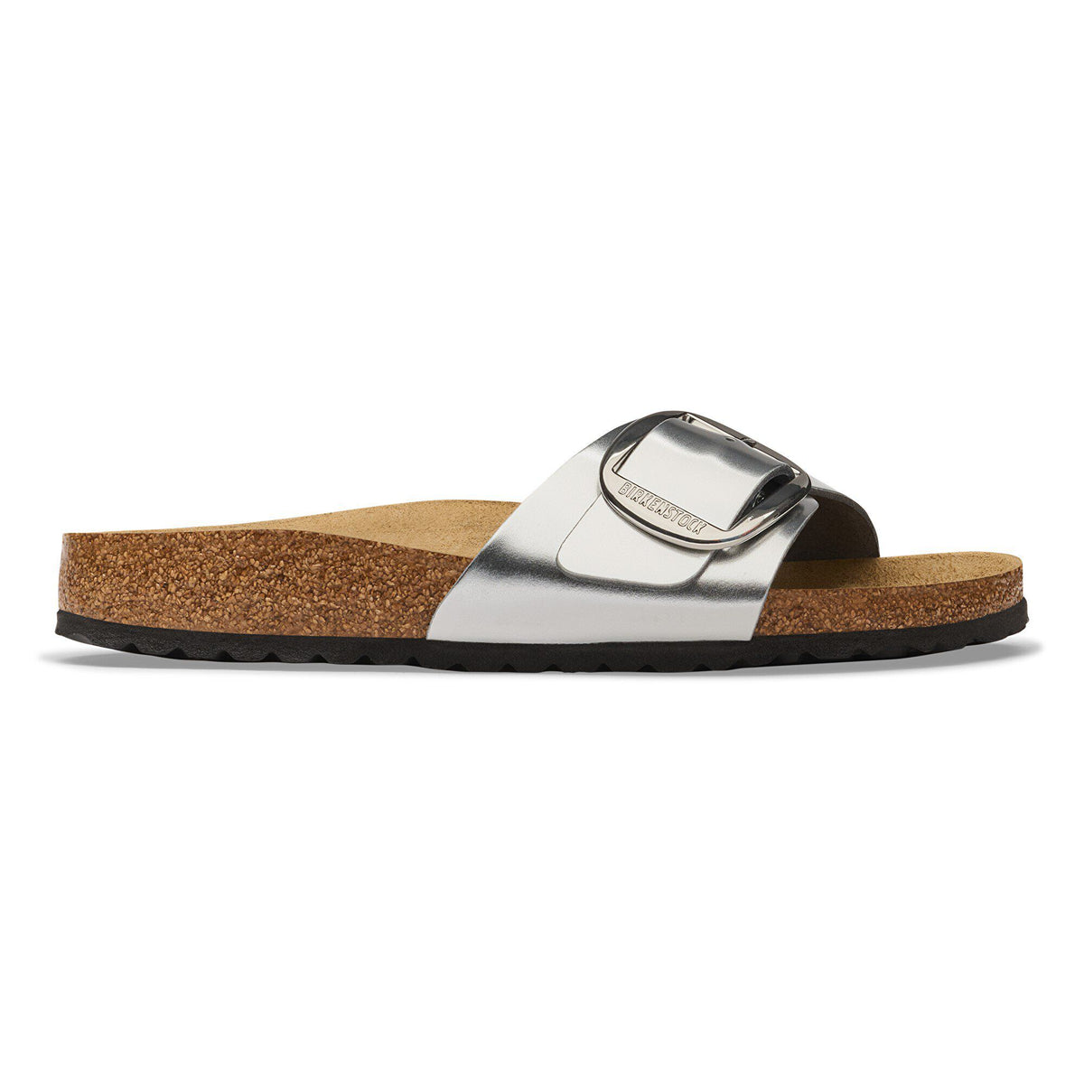 Madrid Big Buckle Leather in Color Metallic Silver | Birkenstock