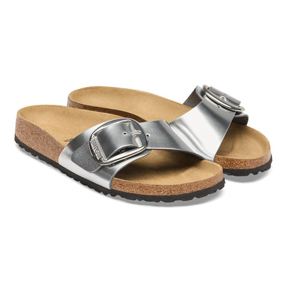 Madrid Big Buckle Leather in Color Metallic Silver | Birkenstock