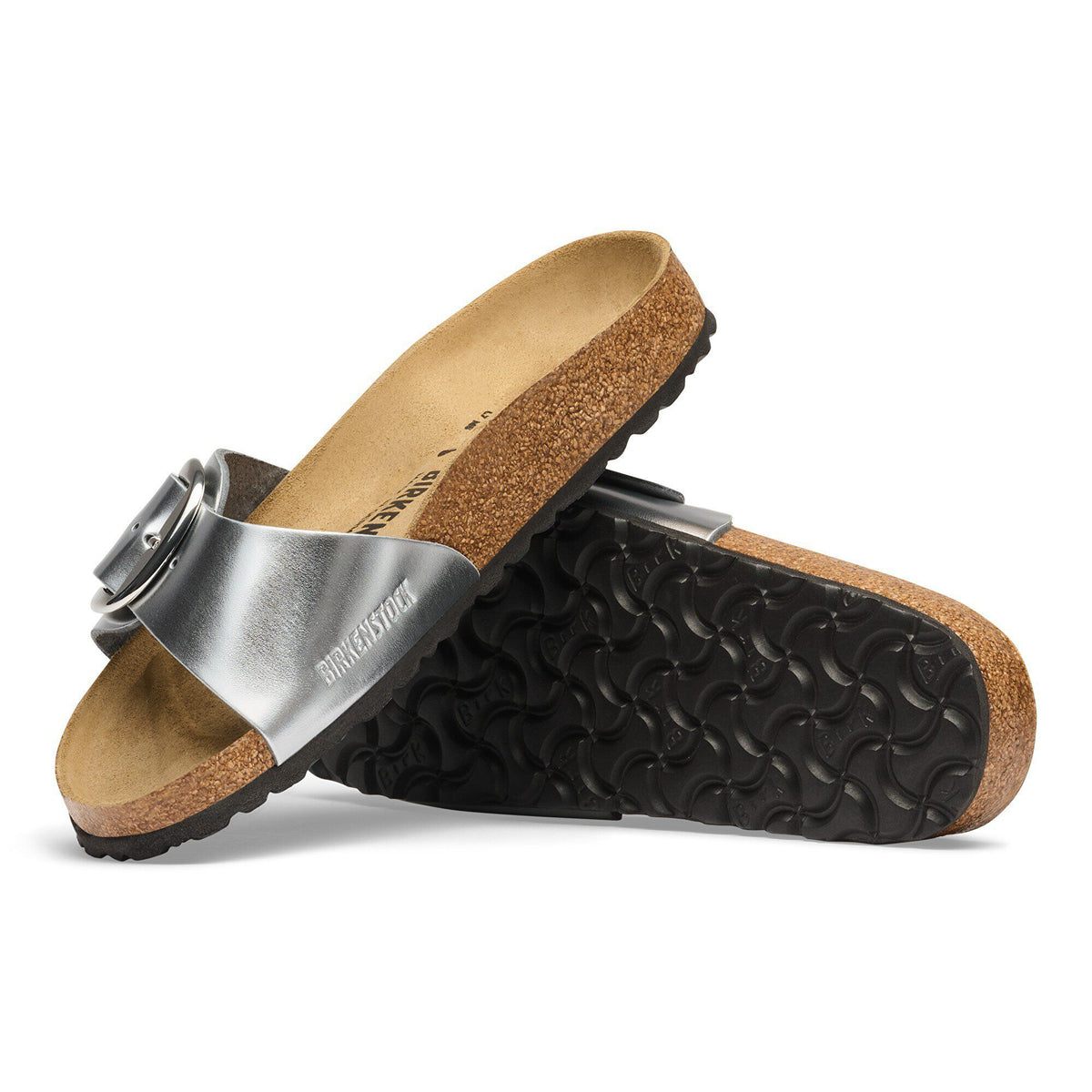 Madrid Big Buckle Leather in Color Metallic Silver | Birkenstock