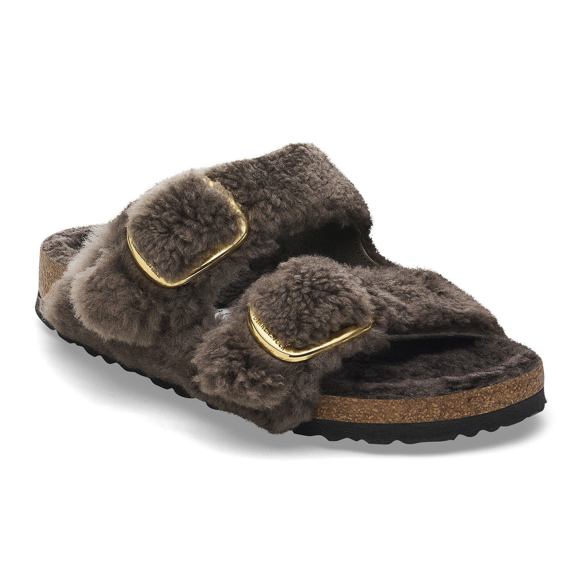 Arizona Big Buckle Shearling in Color Concrete Gray | Birkenstock