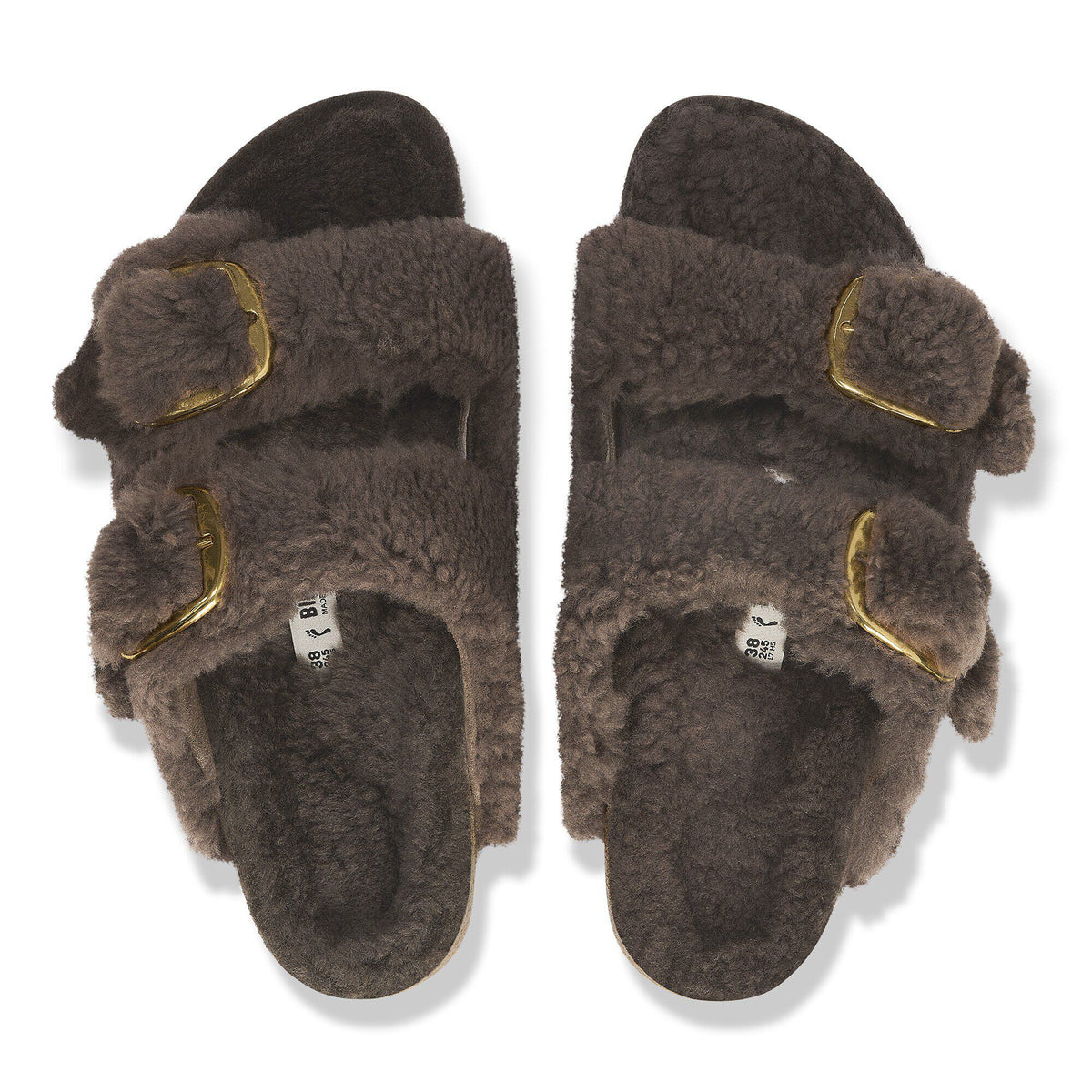 Arizona Big Buckle Shearling in Color Concrete Gray | Birkenstock
