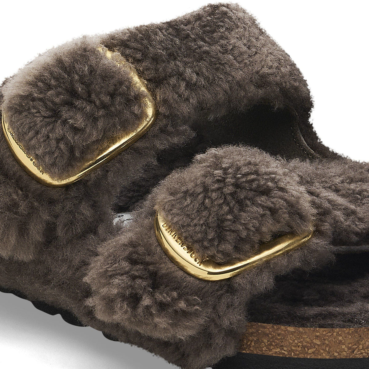 Arizona Big Buckle Shearling in Color Concrete Gray | Birkenstock
