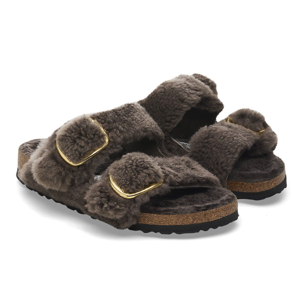Arizona Big Buckle Shearling in Color Concrete Gray | Birkenstock