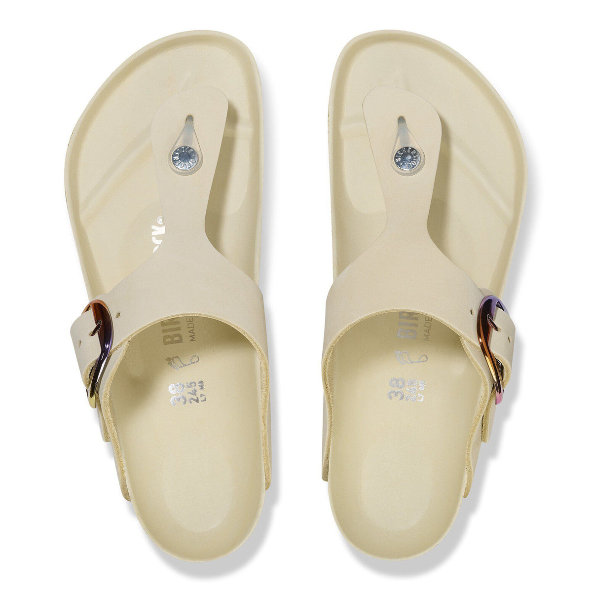 Gizeh Big Buckle Nubuck Leather in Color Ecru | Birkenstock