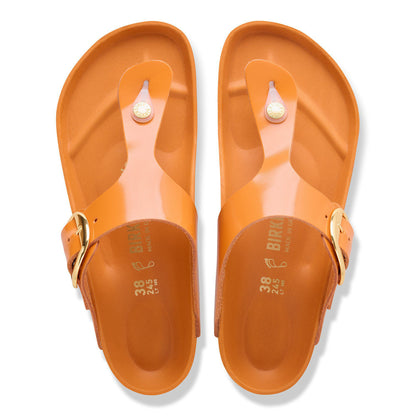 Gizeh Big Buckle Natural Leather Patent in Color High-Shine Kurkuma | Birkenstock