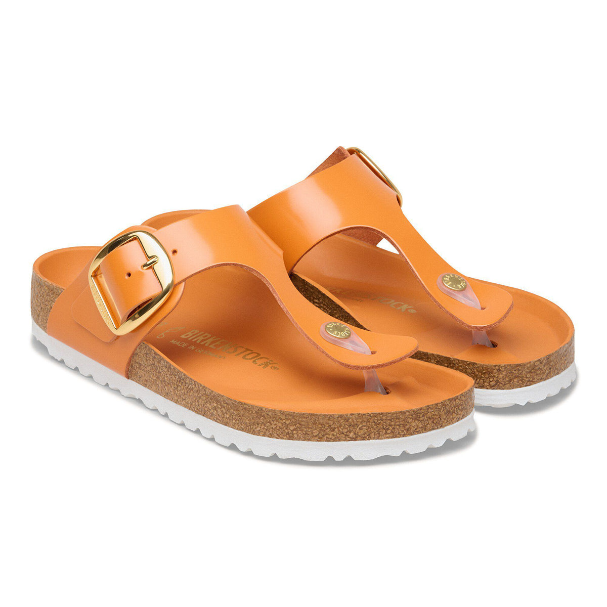 Gizeh Big Buckle Natural Leather Patent in Color High-Shine Kurkuma | Birkenstock