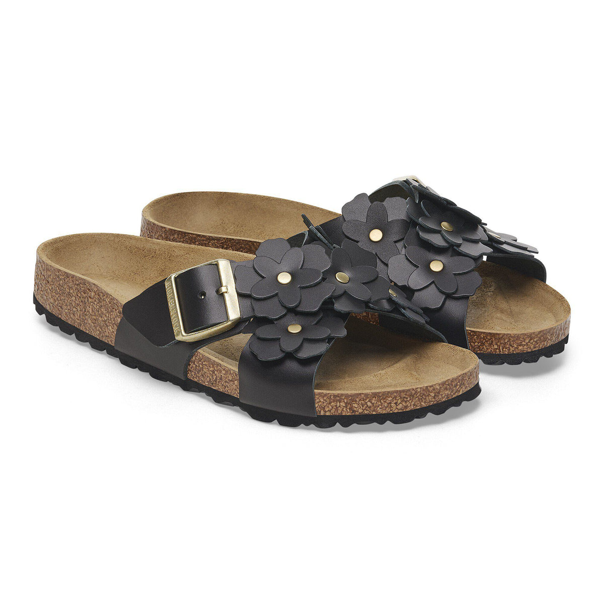 Siena Flowers Leather in Color Black | Birkenstock