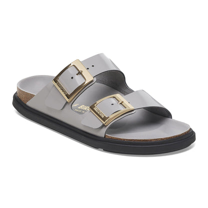 Arizona Droplet Buckle Natural Leather Patent in Color High Shine Stone Coin | Birkenstock