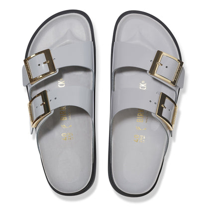 Arizona Droplet Buckle Natural Leather Patent in Color High Shine Stone Coin | Birkenstock