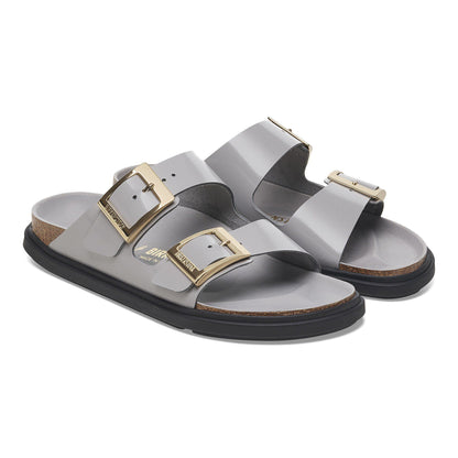 Arizona Droplet Buckle Natural Leather Patent in Color High Shine Stone Coin | Birkenstock
