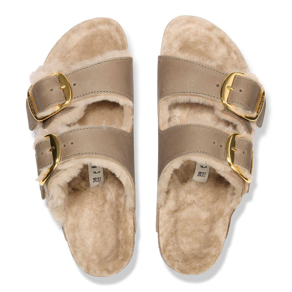 Arizona Big Buckle Shearling Oiled Leather in Color Tobacco Brown | Birkenstock