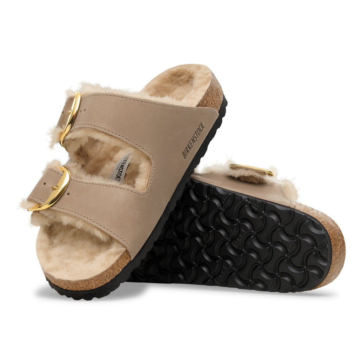 Arizona Big Buckle Shearling Oiled Leather in Color Tobacco Brown | Birkenstock