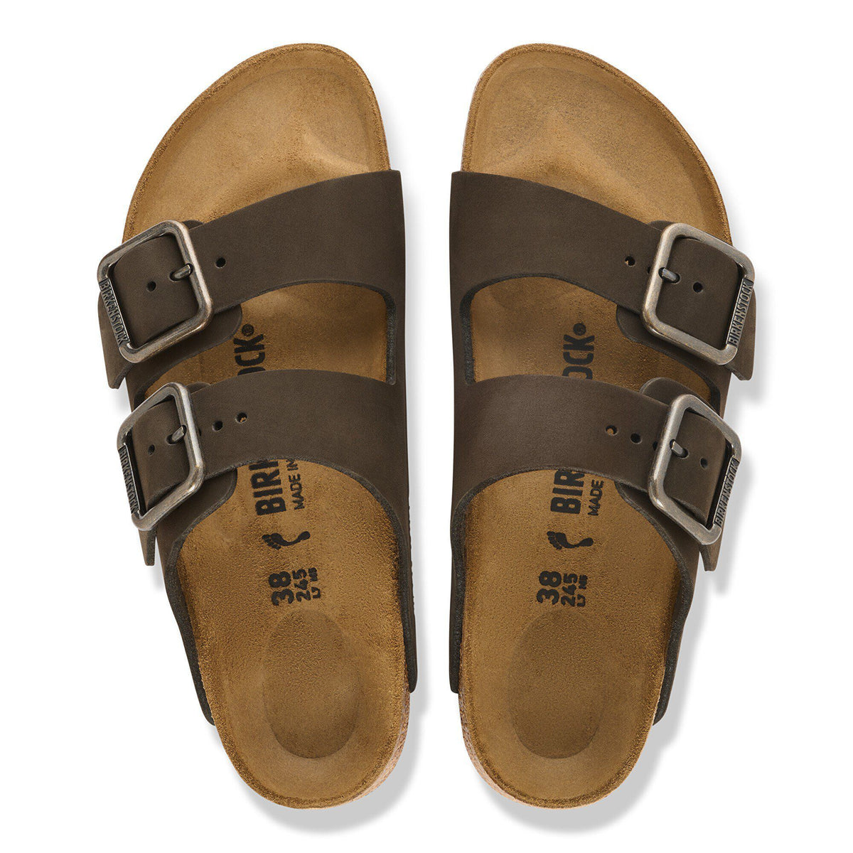 Arizona Wire Buckle Nubuck Leather in Color Mocha | Birkenstock