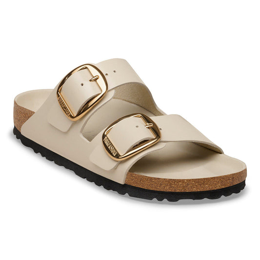Arizona Big Buckle Natural Leather Patent in Color High-Shine Oyster | Birkenstock