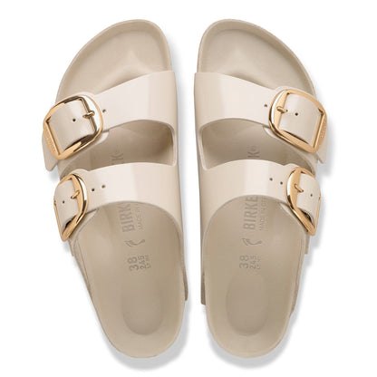 Arizona Big Buckle Natural Leather Patent in Color High-Shine Oyster | Birkenstock