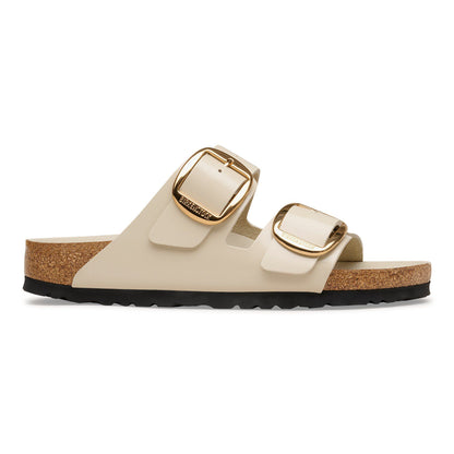 Arizona Big Buckle Natural Leather Patent in Color High-Shine Oyster | Birkenstock