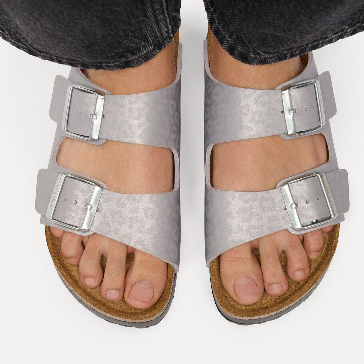 Arizona Flex Platform Birko-Flor in Color Electric Metallic Leo Lavender Sky | Birkenstock