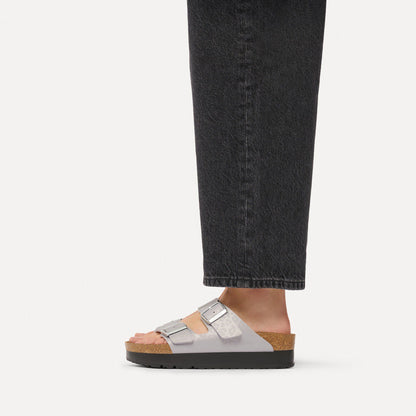 Arizona Flex Platform Birko-Flor in Color Electric Metallic Leo Lavender Sky | Birkenstock