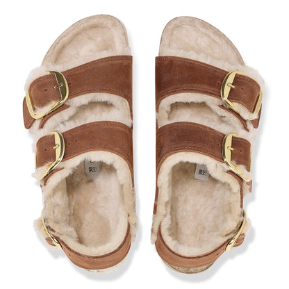 Milano Big Buckle Shearling Oiled Leather in Color Cognac | Birkenstock
